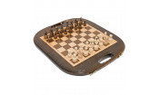 Шахматы + нарды резные Овальные 40 Haleyan Шахматы + нарды резные Овальные 40 Haleyan